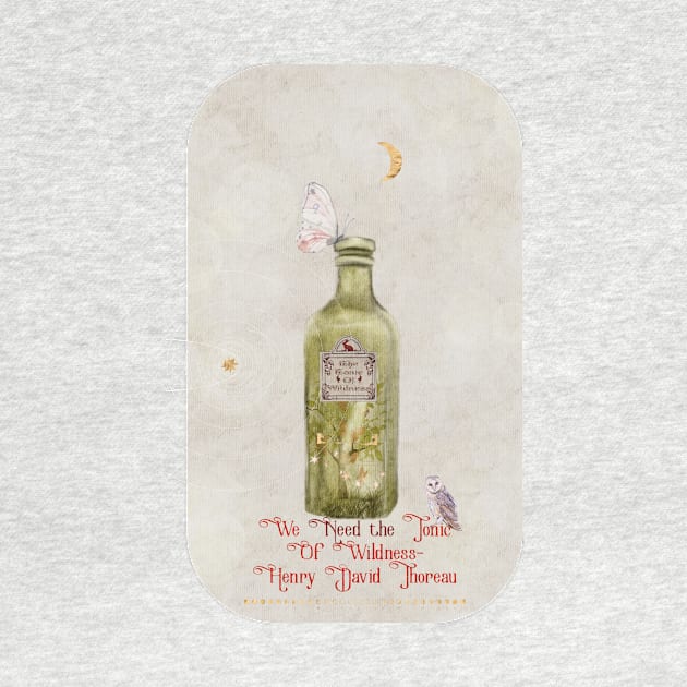 Nature Quote We Need the Tonic of Wildness watercolor by penandbea